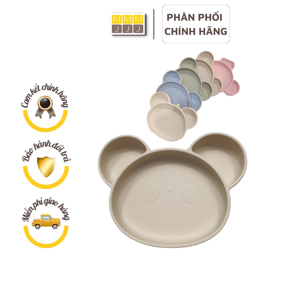Khay ăn dặm hình gấu Bar-Rot silicon có đế hít sàn chính hãng Hàn Quốc | Khay ăn dặm cho bé tập ăn dặm