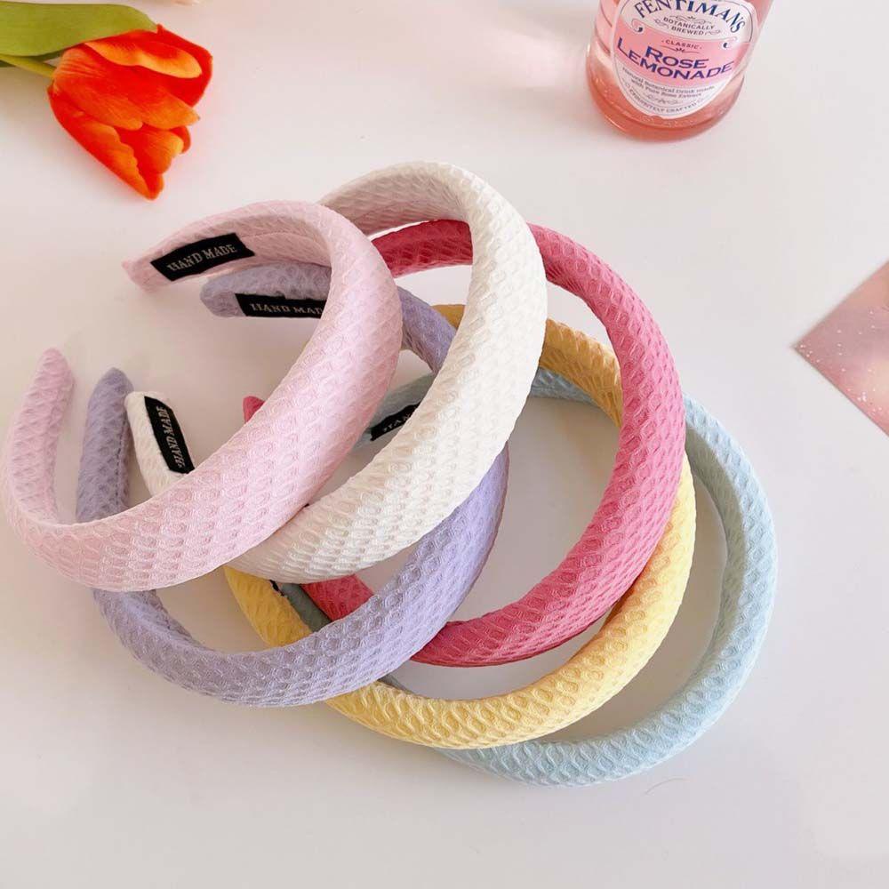 2 Băng Đô Cài Tóc Màu Kẹo Ngọt Họa Tiết Lưới Thời Trang Cho Nữ