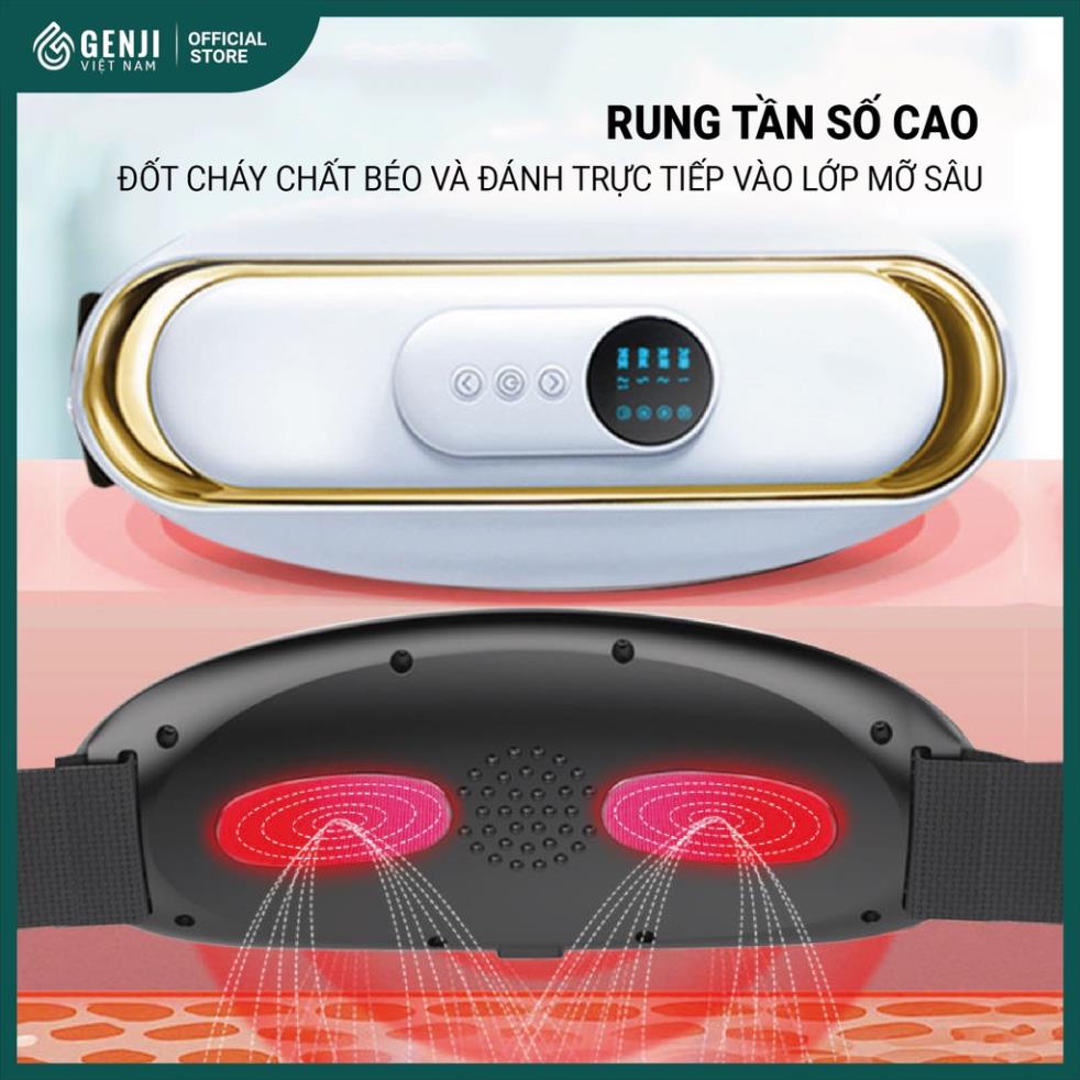 Đai Massage Giảm Mỡ Bụng Nhiệt Hồng Ngoại, Máy Mát Xa Rung Đánh Tan Mỡ Hiệu Quả