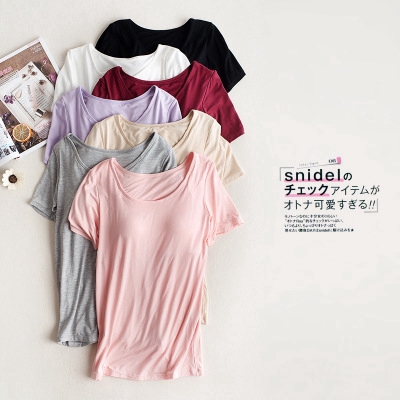 IELGY   Áo Thun Tập yoga Tay Ngắn Có Đệm Ngực Thời Trang Cho Nữ