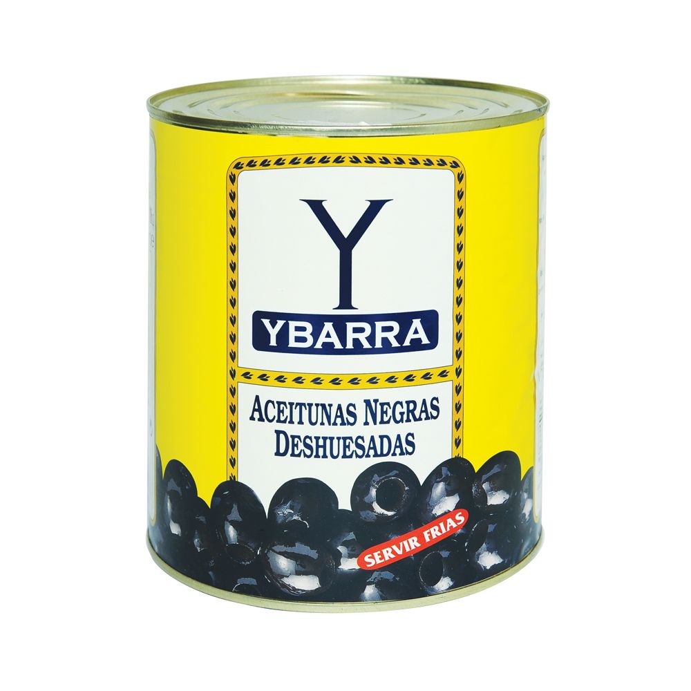 Ô liu đen nguyên trái tách hạt Hộp 3kg - YBARRA Aceitunas Agras Deshuesadas 3kg
