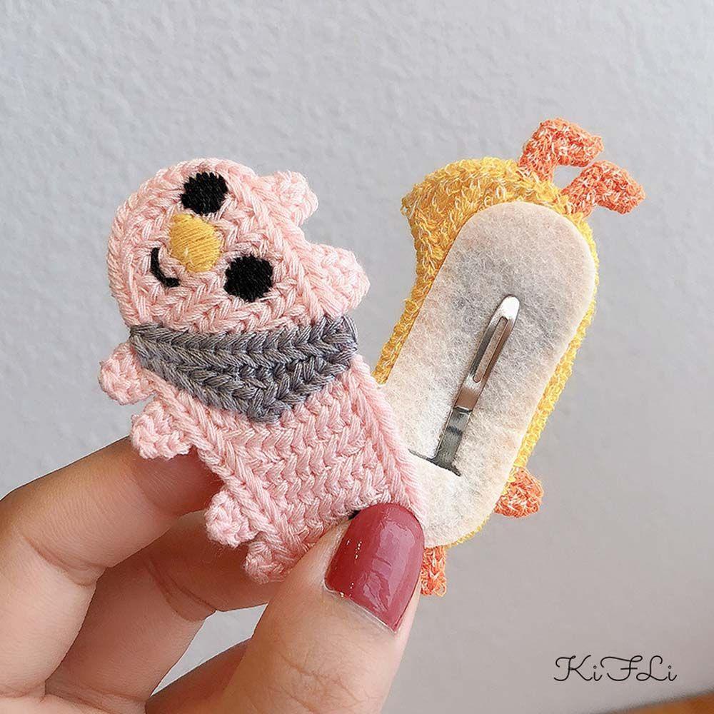 Kẹp Tóc Hình Động Vật Bằng Len Phong Cách Hàn Quốc Thời Trang WMES15H