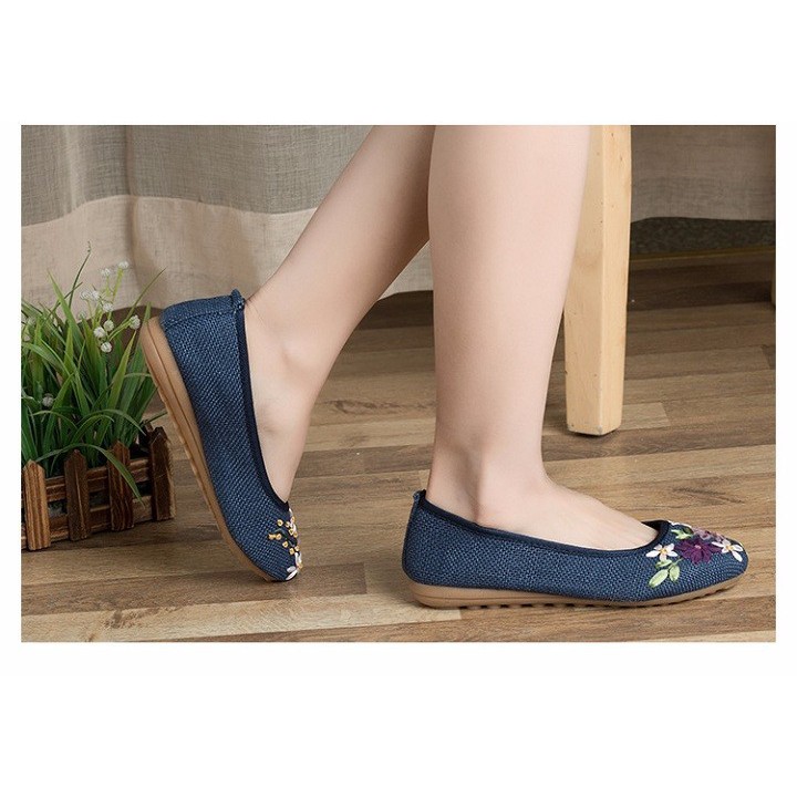 [Xả kho] Giày Lười cói nữ, Giày búp bê nữ thêu hoa - (SP28) | BigBuy360 - bigbuy360.vn