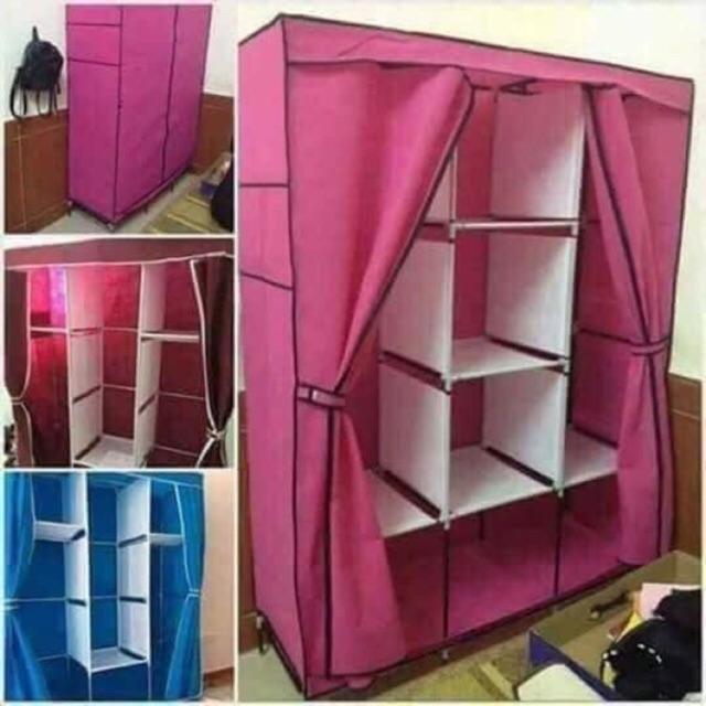 TỦ QUẦN ÁO VẢI 3 BUỒNG 8 NGĂN CAO CẤP