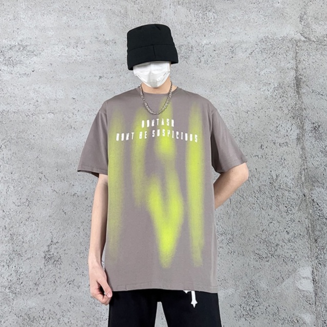 Áo Thun nam Dáng Rộng In Chữ Cái áo phong cách Hàn Quốc nam Thời Trang retro áo thun nữ hiphop áo thun form rộng