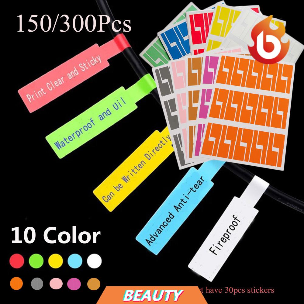 Set 150 / 300 Nhãn Dán Đánh Dấu Dây Cáp Mạng Nhiều Màu Chống Nước Tiện Dụng