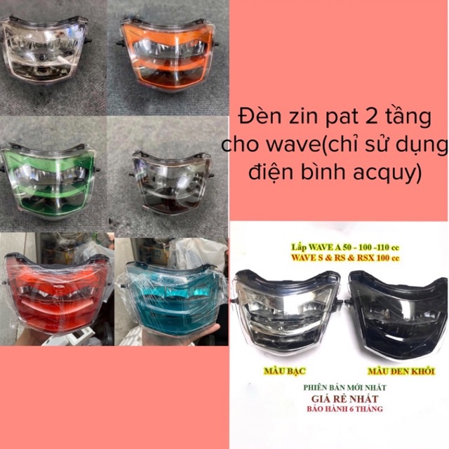 Chóa đầu đèn pha led zinpat 2 tầng wave 110,100,50cc,rs,rsx,đèn zhipat wave 1:1,zipat wave