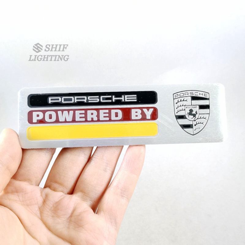 Miếng dán trang trí xe hơi bằng nhôm họa tiết logo Porsche