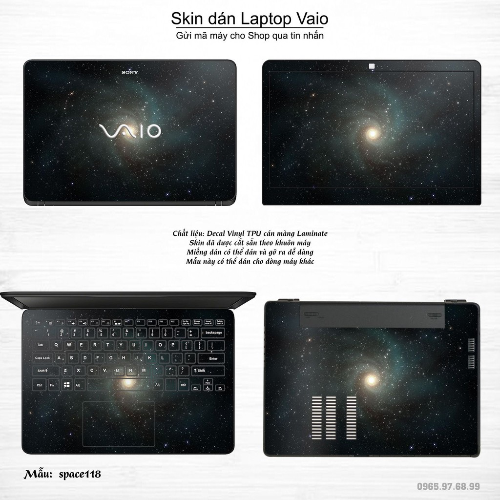 Skin dán Laptop Sony Vaio in hình không gian nhiều mẫu 20 (inbox mã máy cho Shop)