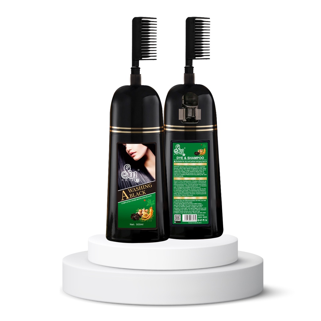 [Chính hãng Nhật Bản] Combo 2 dầu gội Sinhair đen - Phủ bạc từ lần gội đầu tiên, lên màu nhanh, không phai màu