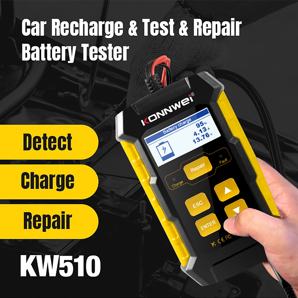HONDA Thiết Bị Kiểm Tra Và Sạc Pin Xe Hơi konnwei kw510 uk us eu 3 Trong 1 4ah-100ah 12v 100-2000cca Cho toyota