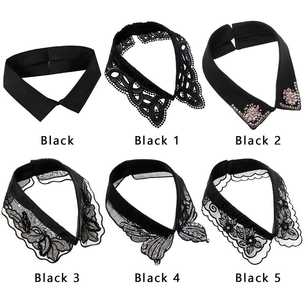 Cổ Áo Sơ Mi Giả Bằng Cotton Màu Trắng/Đen Kiểu Cổ Điển Thời Trang Sành Điệu Cho Nữ