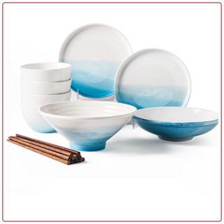 Bộ bát ăn Bắc Âu Ombre xanh dương