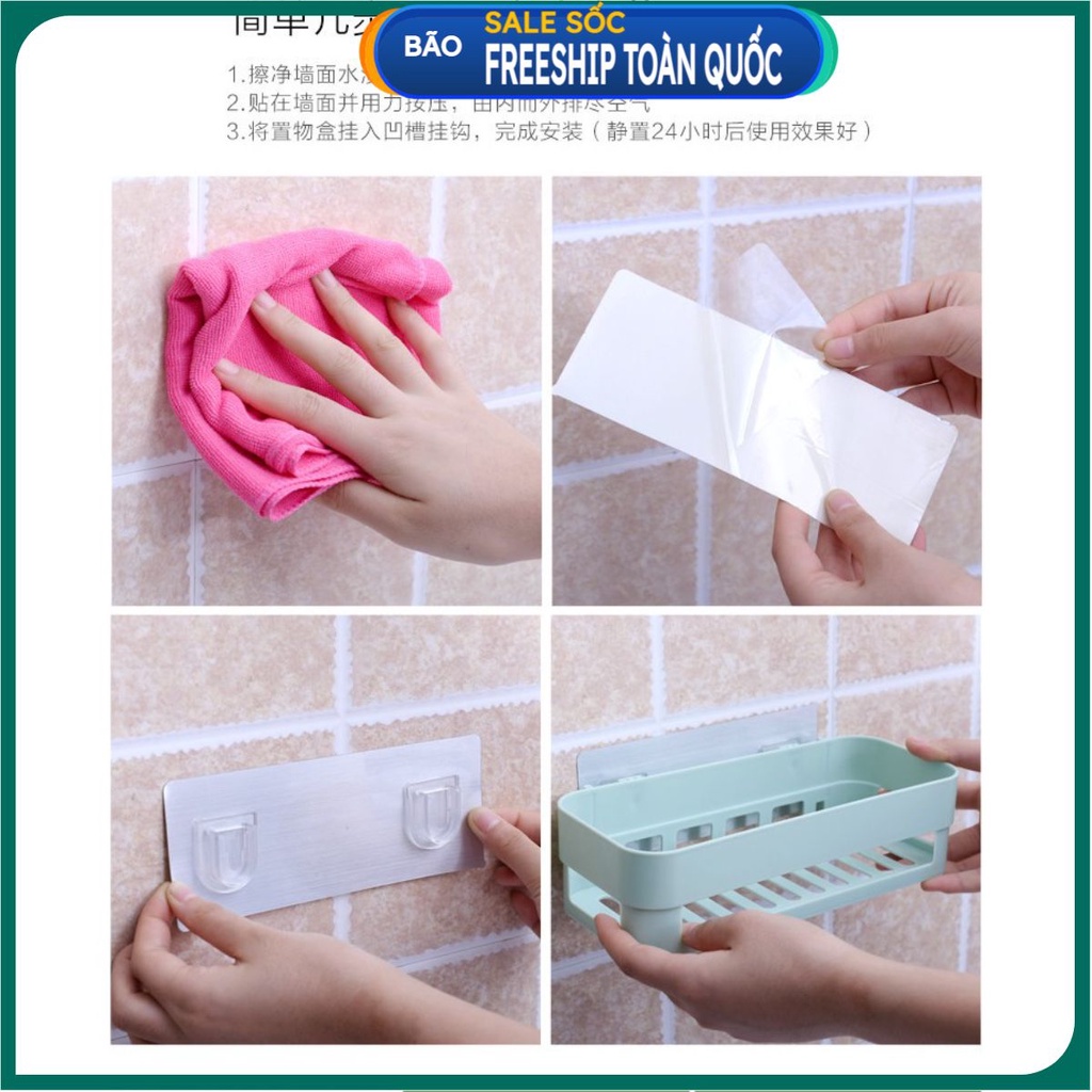 Kệ nhựa treo tường nhà tắm, nhà bếp dán tường chịu lực .