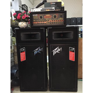 Nguyên dàn karaoke loa Peavey 4bass sân khấu bọc nỉ tặng 2 Micro