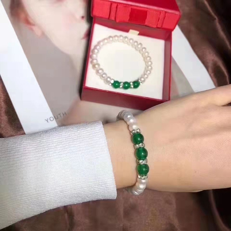 Vòng Tay Đính Hạt Ngọc Trai Giả Hợp Thời Trang Cho Nữ