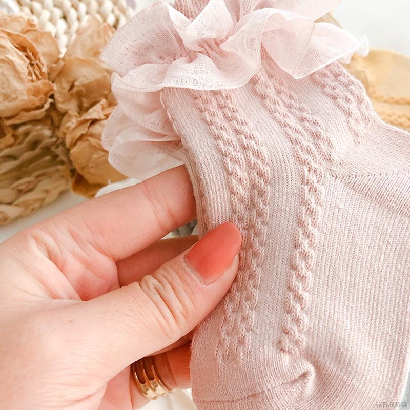 Vớ Cotton Phối Ren Phong Cách Công Chúa Cho Bé Gái 1-5 Tuổi