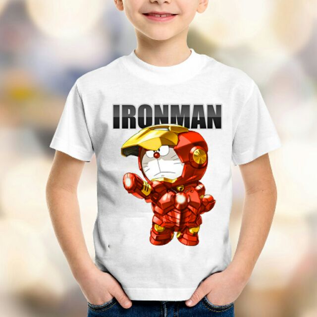 Áo Thun Doremon Cocplay ironman  Form rộng nam nữ