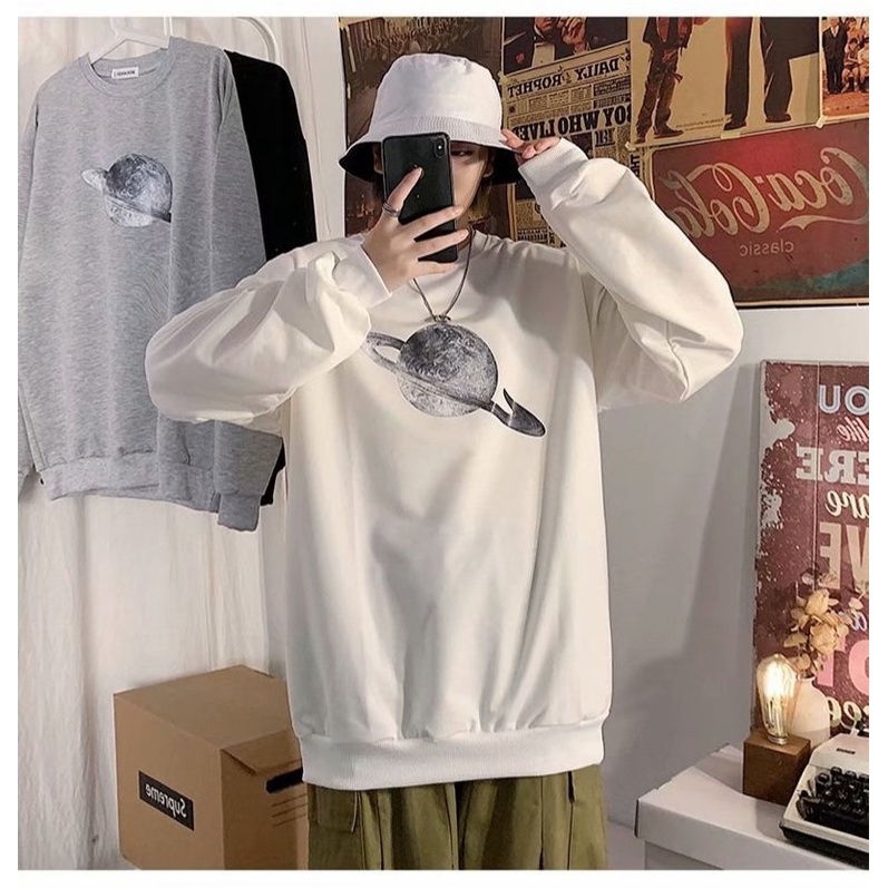 Áo Sweater Nam Nữ Saturn Nỉ Dài Tay Phong Cách Hàn Quốc Tay Dài Form Rộng | BigBuy360 - bigbuy360.vn