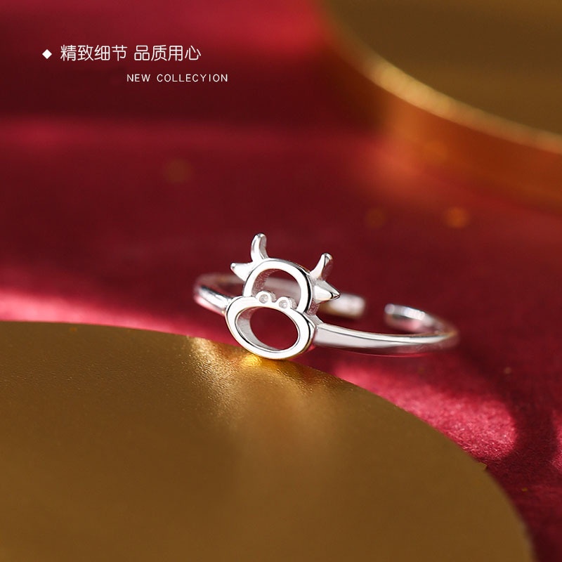 Hàng Mới Bán Chạy Nhẫn Hở Màu Bạc Dễ Thương Có Thể Điều Chỉnh Cho Nữ