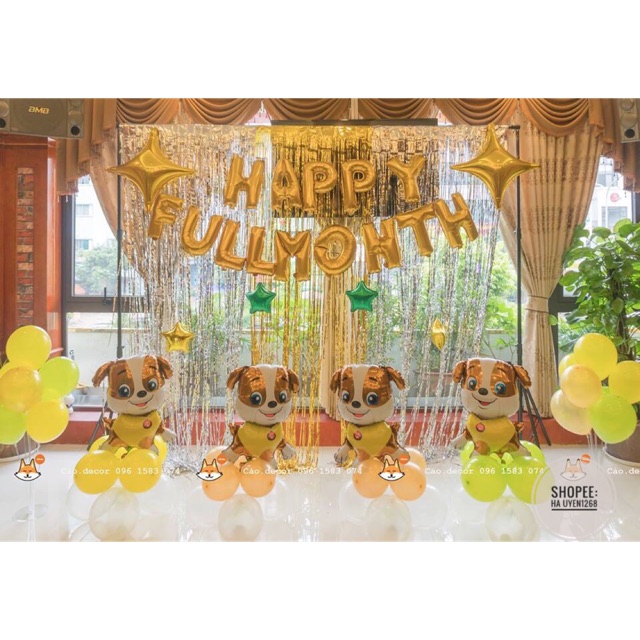 Set trang trí đầy tháng cho bé năm cún