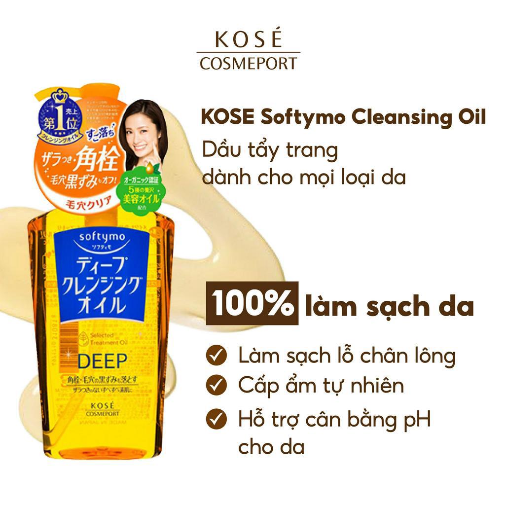 Dầu tẩy trang Kose Softymo Cleansing Oil làm sạch sâu không gây khô da 230ml Nhật Bản