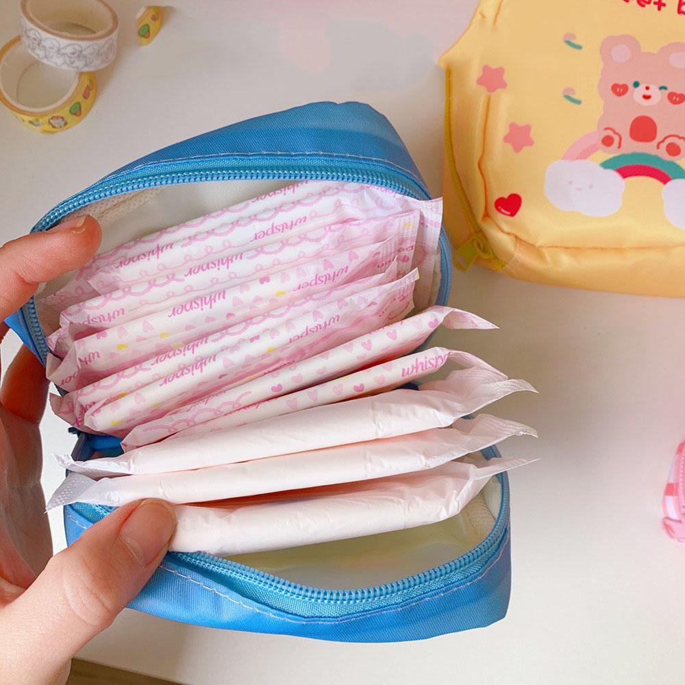 OCEANMAP Túi Đựng Mỹ Phẩm / Tiền Xu / Đồ Vệ Sinh Mini Họa Tiết Hoạt Hình Dễ Thương Phong Cách Hàn Quốc