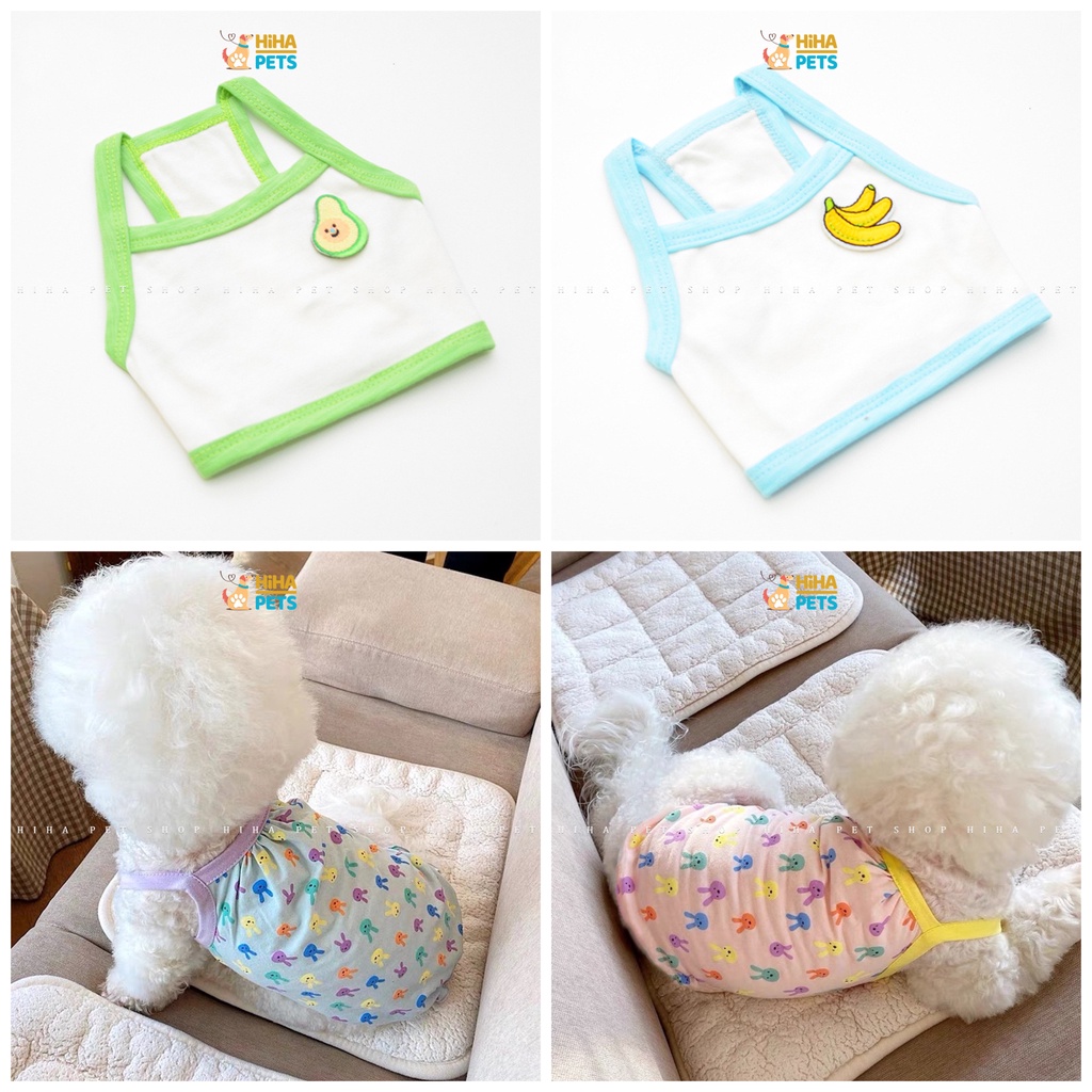 Áo Thun Cho Cún Mèo Ba Lỗ Mặc Dễ Thương Quần Áo Thú Cưng Mát Mẻ Mùa Hè Hihapet.