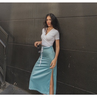 [DELPHINE] chân váy lụa xẻ tà | Eli skirt
