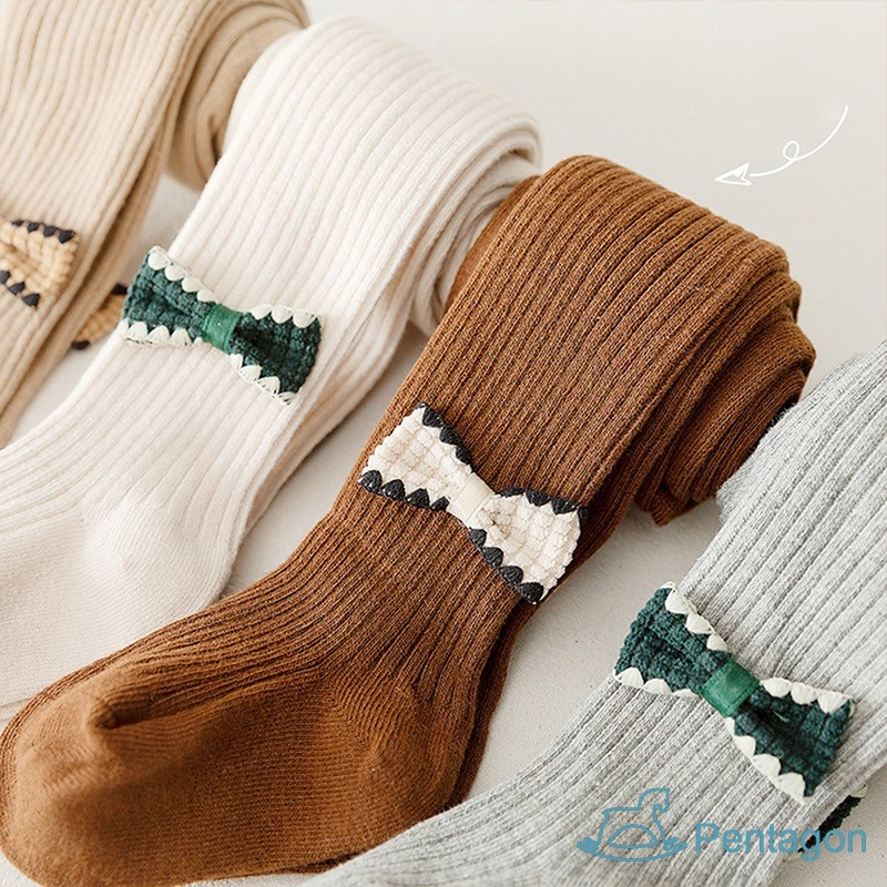 Quần Legging Cotton Lưng Thun Đính Nơ Xinh Xắn Chống Muỗi Cho Bé Gái