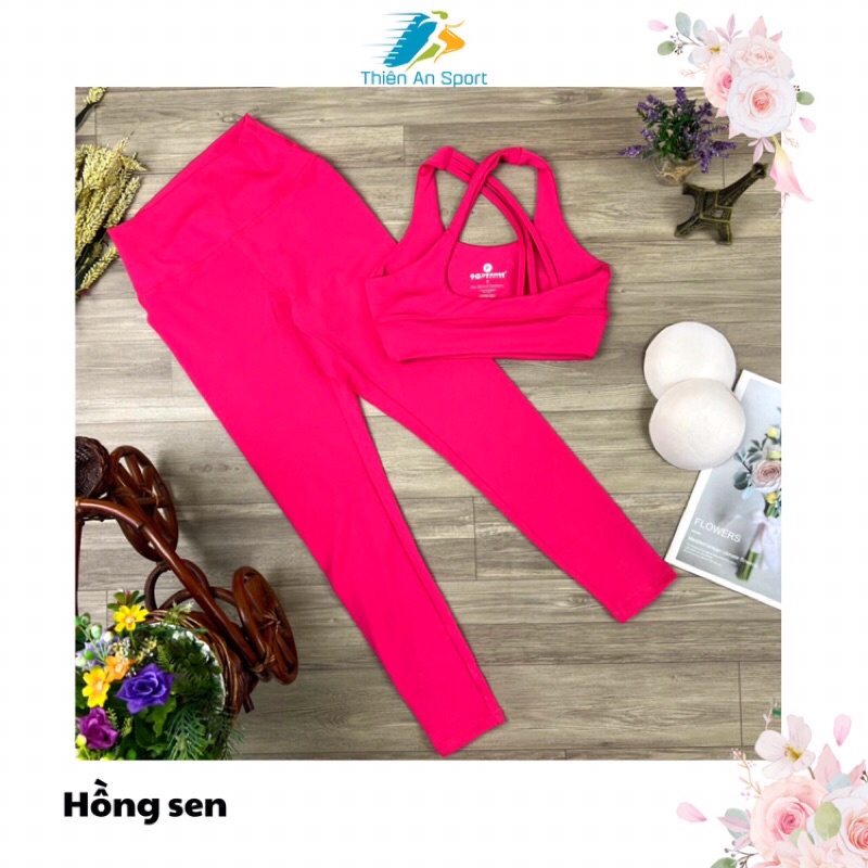 Set tập yoga, gym, aerobic, đồ tập yoga, gym nữ, áo bra dây đan