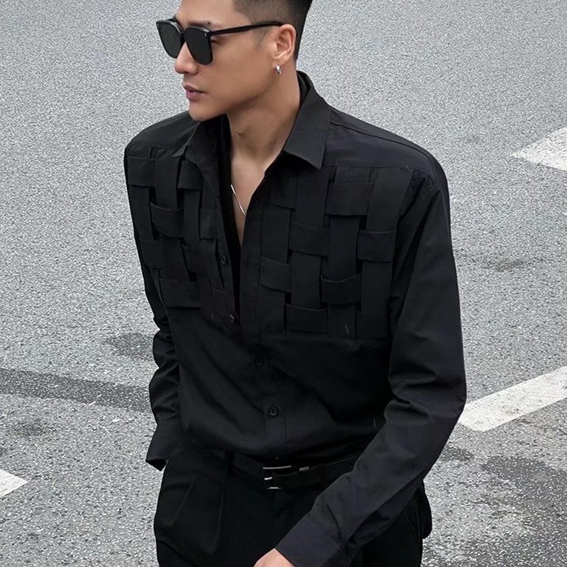 Áo Sơ Mi Tay Dài Dáng Rộng Màu Trơn Thời Trang Xuân Hè Phong Cách Hàn Quốc Cho Nam