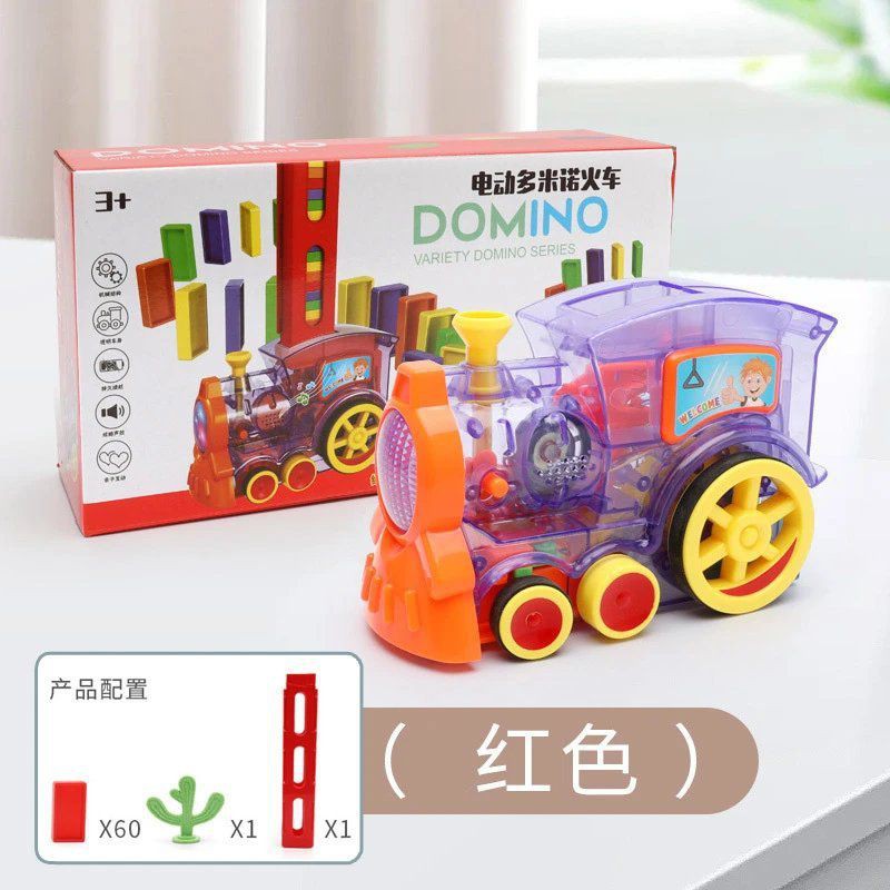 đèn tàu điện domino trẻ em tự động đặt buôn ô tô đồ chơi