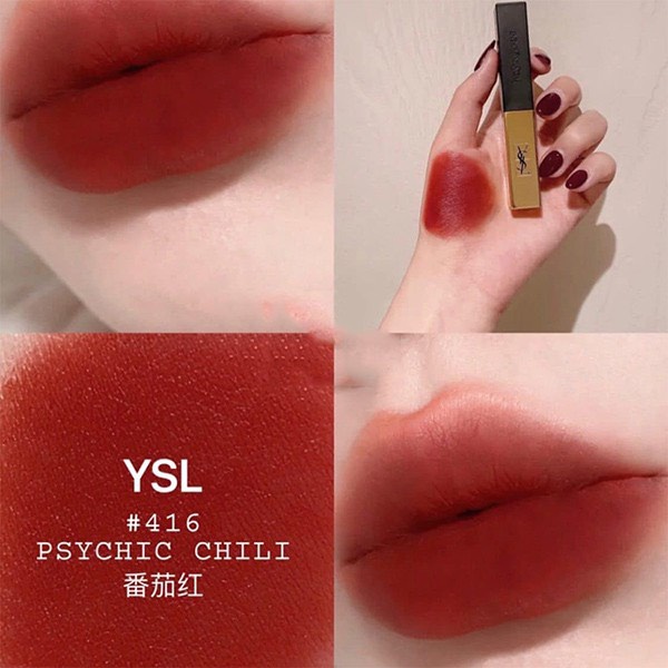 Son YSL Rouge Pur Couture The Slim Glow Matte, Son lì có dưỡng mềm môi cao cấp phiên bản mới vỏ vàng hồng sang chảnh