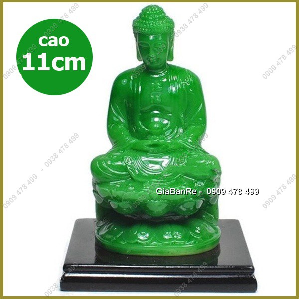 Tượng Phật Thích Ca Bưng Ngọc Màu Xanh Ngọc – Cao 11cm - 6455