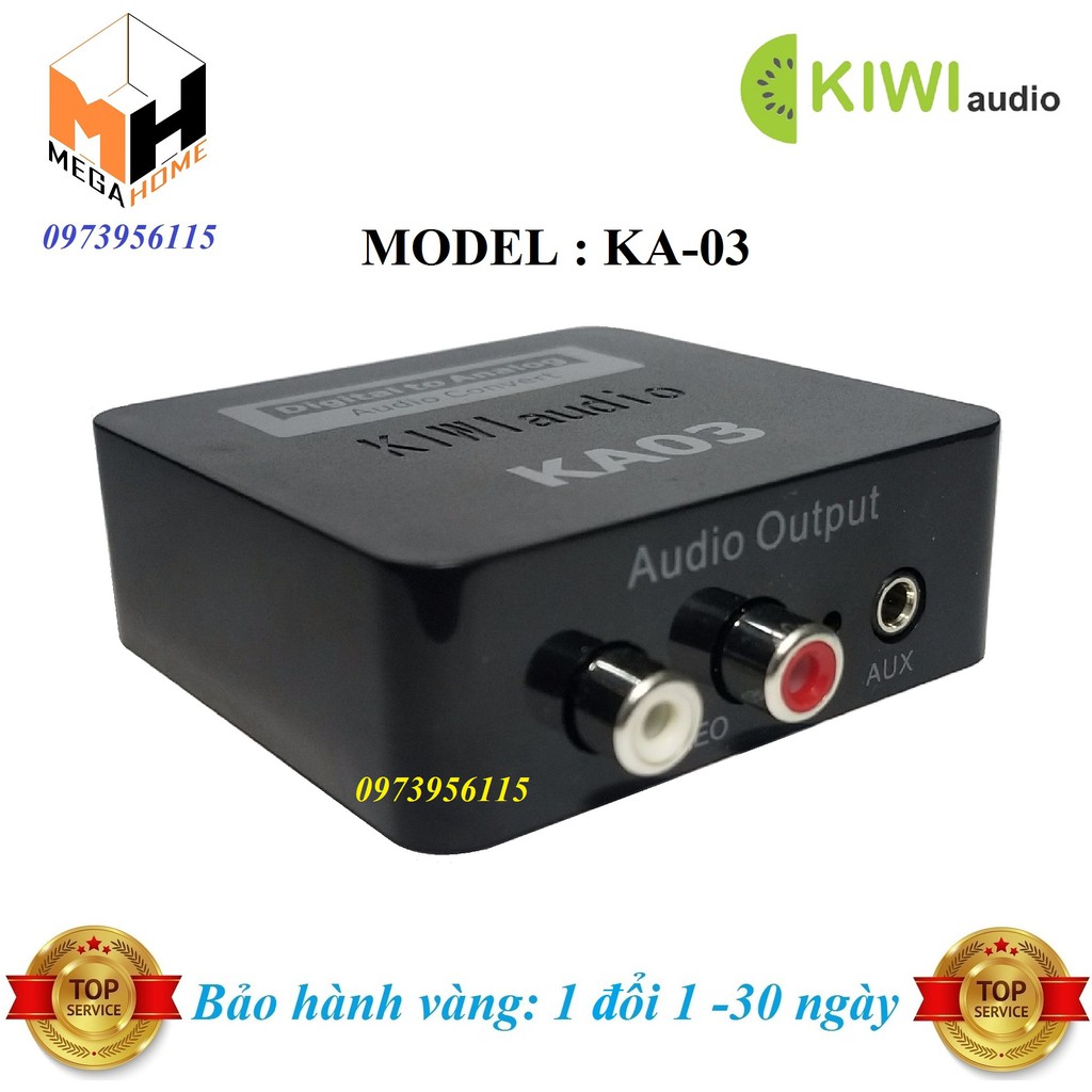 Bộ Chuyển Đổi Âm Thanh KIWI KA03 - KA03 PRO - KA02 DIGITAL (Coxial or Optical) TO ANALOG (L/R) - 1 đổi 1: 30 ngày