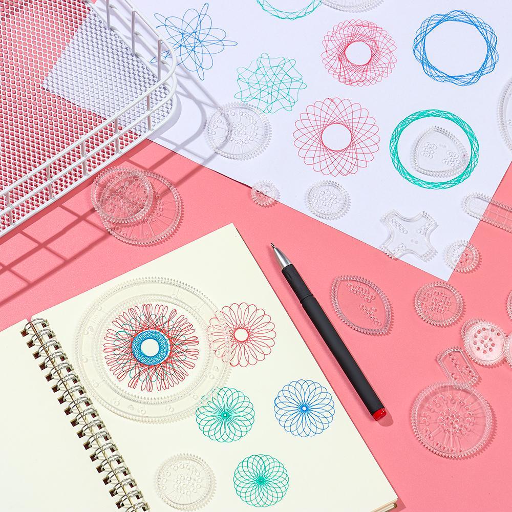 Bộ Bánh Xe Tập Vẽ Nghệ Thuật Thiết Kế Xoắn Ốc Giáo Dục Cho Bé