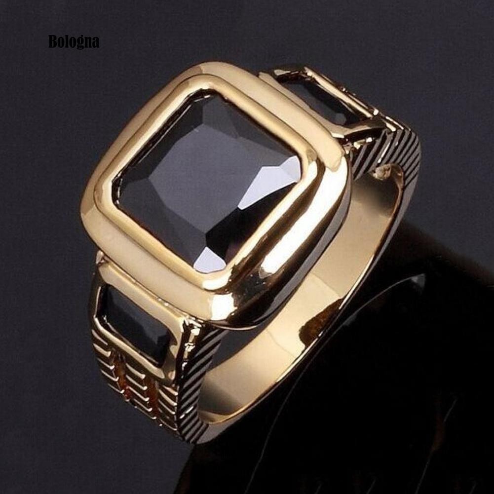 ♦Nhẫn Đính Đá Giả Hình Vuông Thời Trang Cho Nam