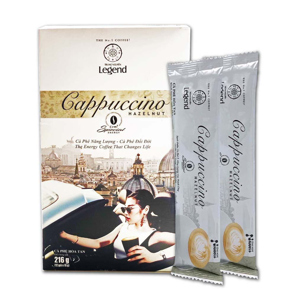 (Combo 6 hộp ) Cà Phê Hòa Tan  Legend Cappuccino vị Mocha/ Hazenut/  Coconut  Hộp 12 sticks 18gr