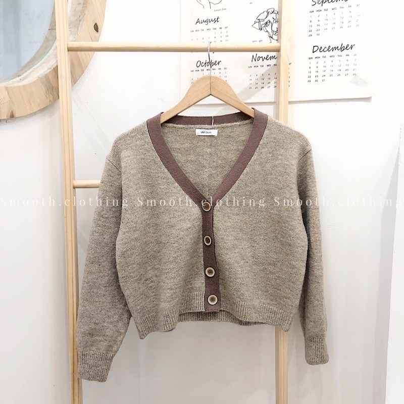 Áo cardigan lông thỏ kẻ viền | BigBuy360 - bigbuy360.vn