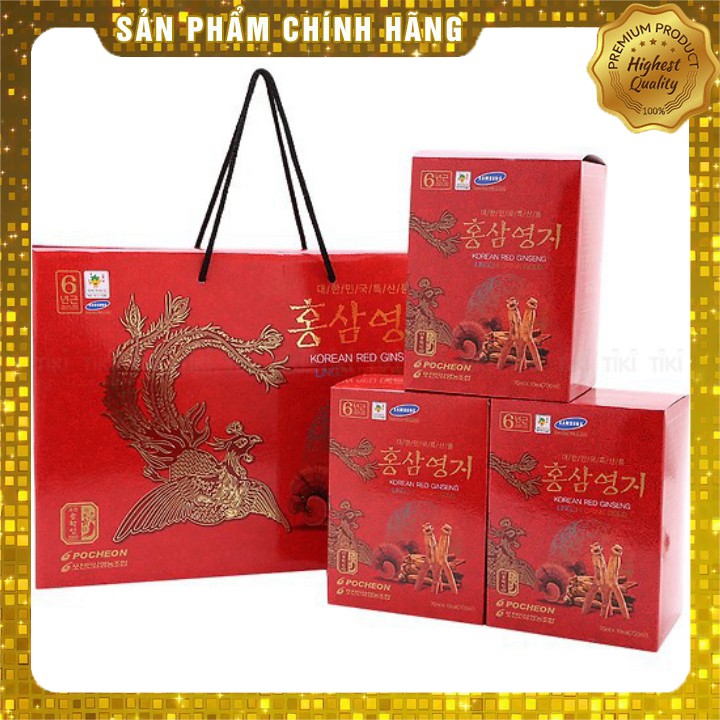 [Hàng chính hãng]  Nước hồng sâm linh chi Hàn Quốc Pocheon xách 30 gói | BigBuy360 - bigbuy360.vn