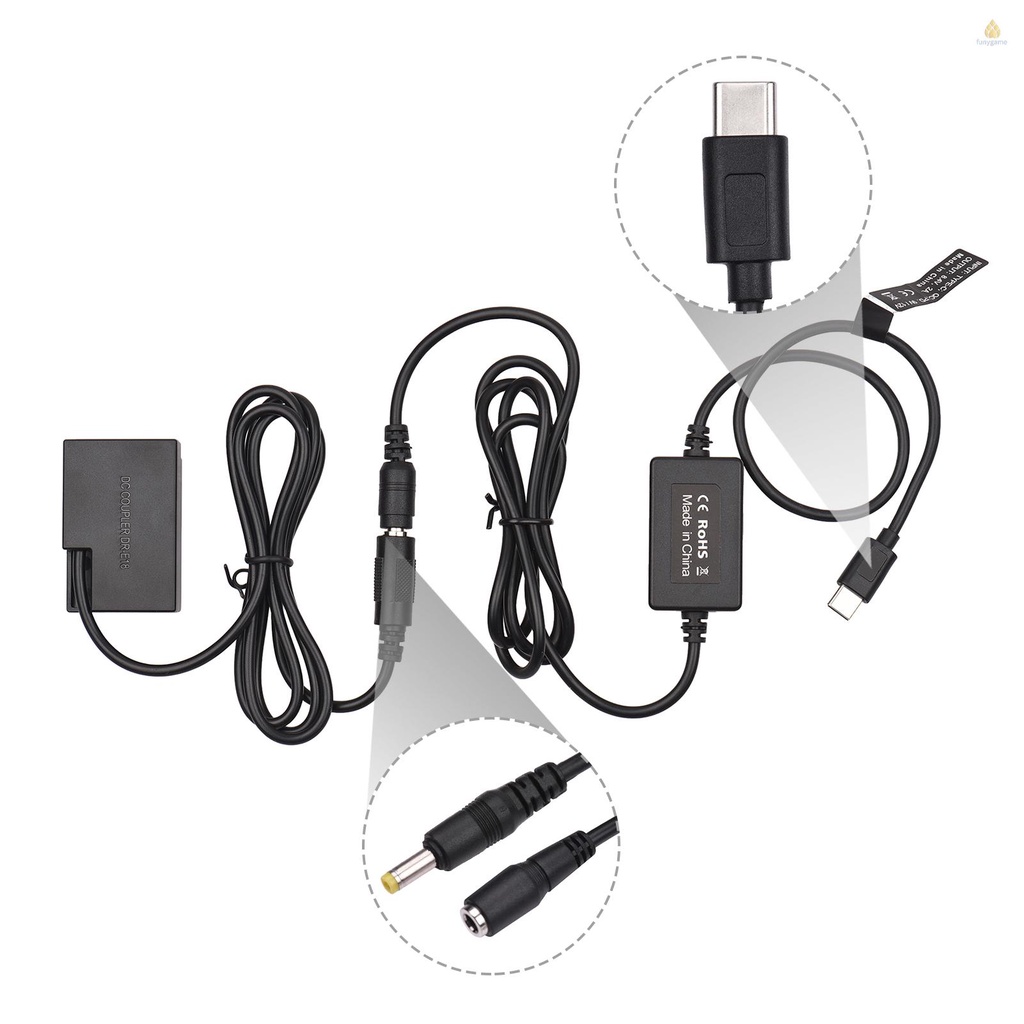 Dây Cáp PD Chuyển Đổi USB Type-C Sang Pin DR-E18 DC LP-E17 Thay Thế Cho 750D 760D T6S 77D 800D 200D Rebel SL2