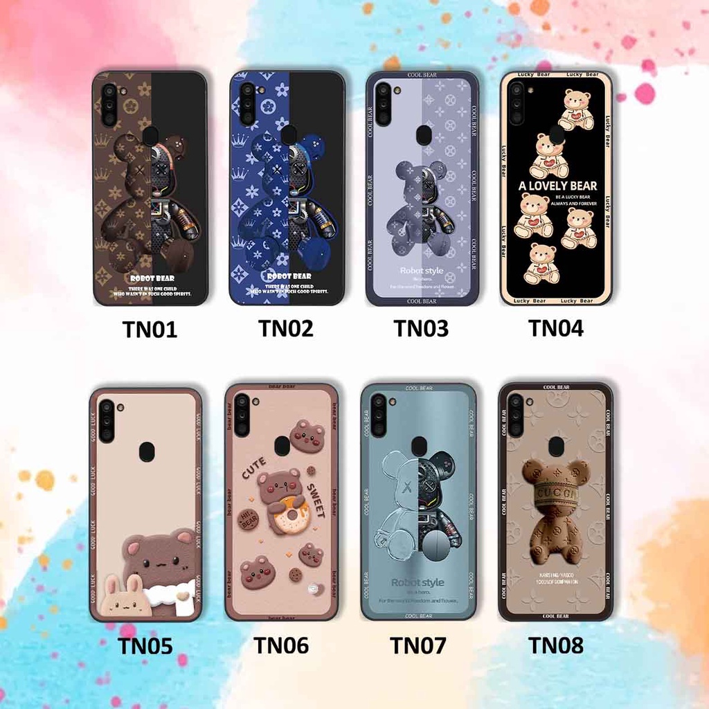 Ốp Samsung A11 / M11 bear brick, gấu đáng yêu, dễ thương