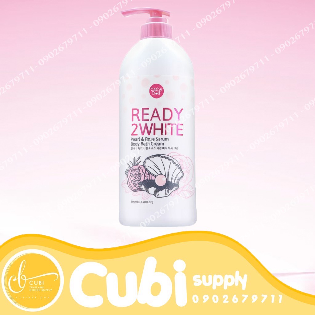 Sữa tắm dưỡng trắng Ready 2 white pearl rose serum 500ml