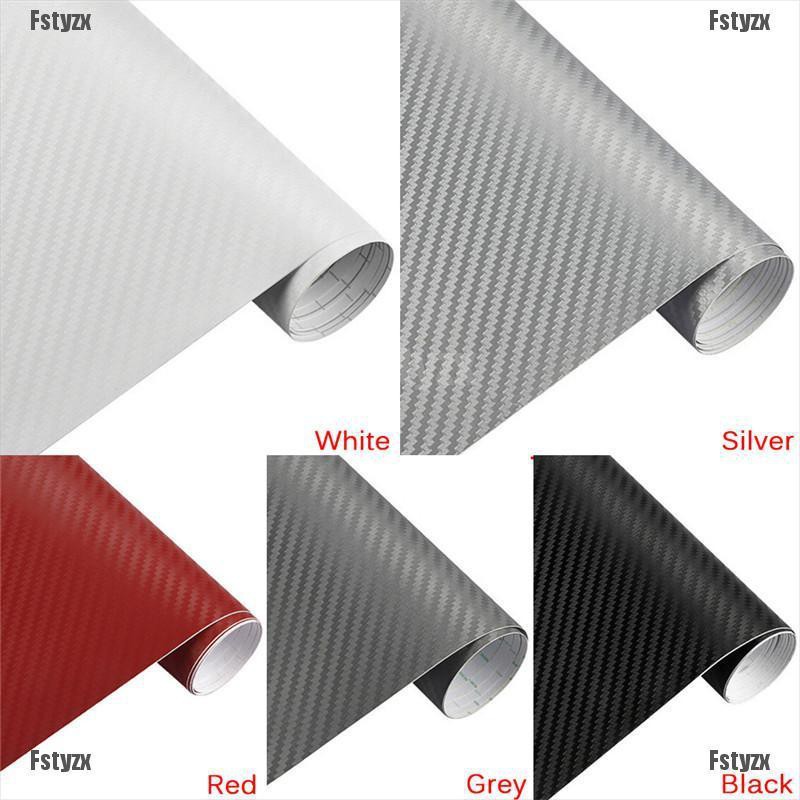 Fstyzx 3D Carbon Fiber Matte Vinyl Film Car Sheet Wrap Roll Sticker Decor Multi Sizes