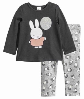 Set bộ thun H&M cho bé gái sz 4-24m 