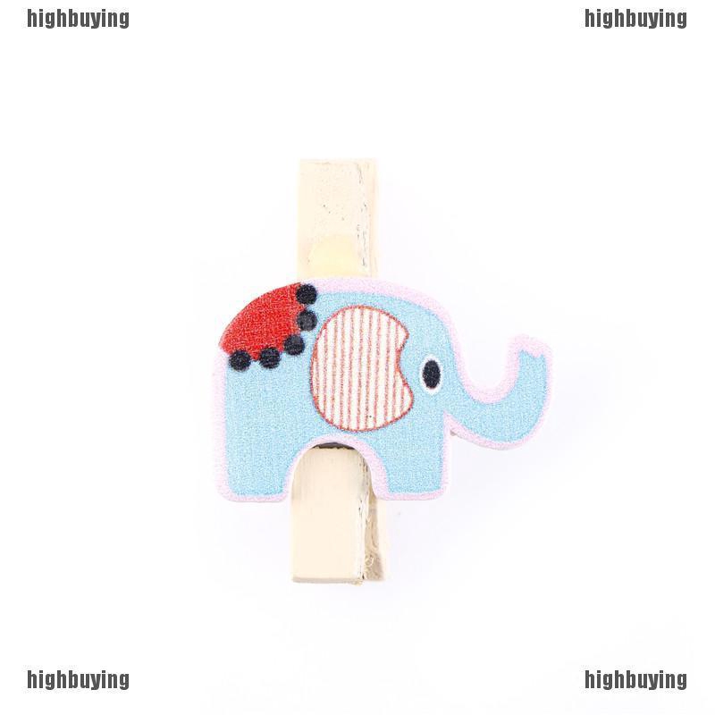 Set 8 KẹP Gỗ HìNh Con Voi NhiềU MàU SắC