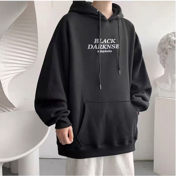 Áo hoodie nam nữ form rộng BLACK DARKNSE phối nón có túi, chất vải nỉ ngoại dày dặn, thiết kế sành điệu cá tính WEDO