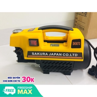 Máy bơm xịt rửa xe áp lực cao Sakura 2500w ,máy bơm xịt rửa xe áp lực cao mini +Tặng bình xà phòng