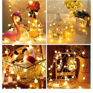 [DÙNG PIN/ USB][3M-20 ĐÈN] Đèn Led Bóng Pha Lê Cherry Ball Trong Suốt Có Bọt Nước